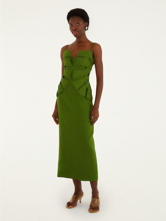 FARM Rio Dresses & Skirts - FARM Rio: GREEN MONSTERA LEAF SLEEVELESS
MAXI DRESS